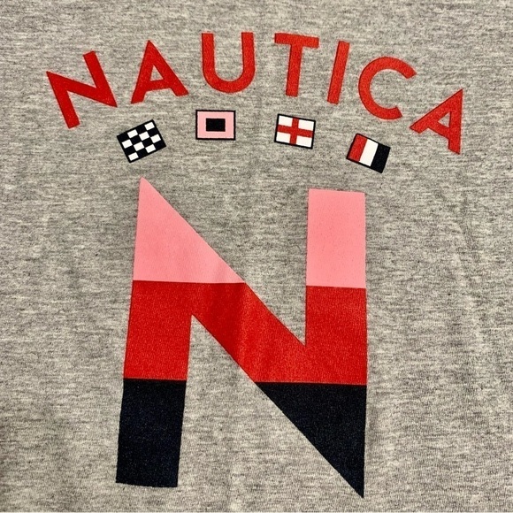Nautica Tee Small Grey Nautica Graphic Red Pink Navy Blue Int’l Logo Short Slvs - Picture 9 of 14